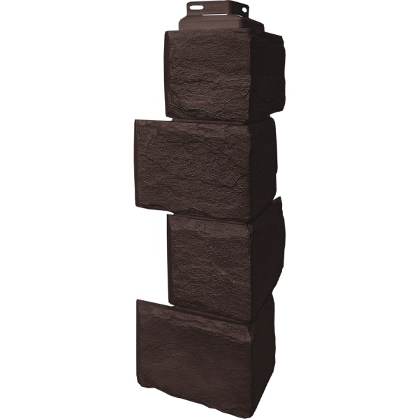 Цокольный сайдинг FineBer – Серия “Камень природный”, Угол наружный Коричневый купить в Азове