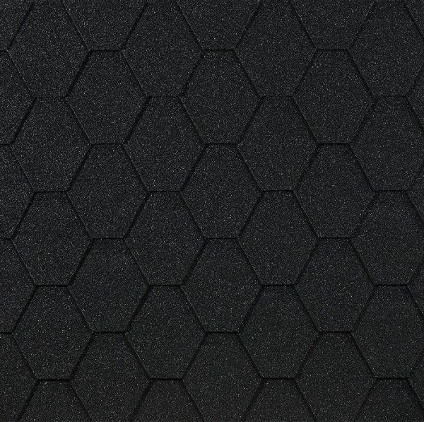 Гибкая черепица EURASIA Docke, Коллекция ШЕСТИГРАННИК Чёрный купить в Азове
