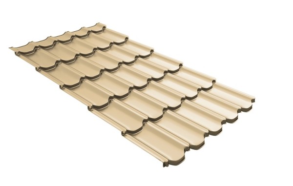 Металлочерепица квинта плюс с 3D резом 0,45 PE RAL 1014 слоновая кость купить в Азове