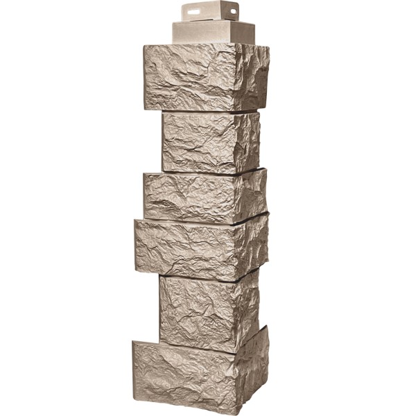 Цокольный сайдинг FineBer – Серия “Дикий камень”, Угол наружный, Песочный...  купить в Азове