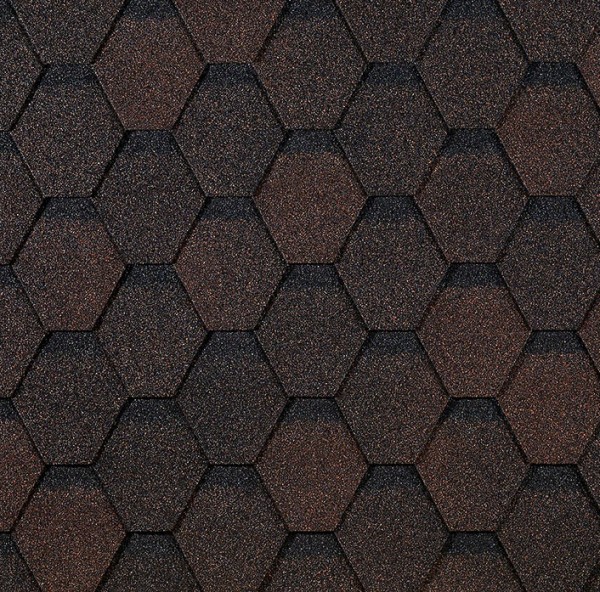 Гибкая черепица EURASIA Docke, Коллекция ШЕСТИГРАННИК Коричневый купить в Азове
