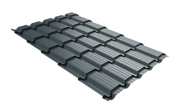 Металлочерепица GL квадро профи 0,45 Drap RAL 7016 антрацитово-серый купить в Азове