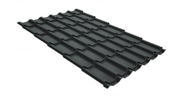 Металлочерепица классик GL 0,5 GreenCoat Pural Matt RR 23 темно-серый (RAL 7024 мокрый асфальт) купить в Азове