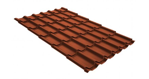 Металлочерепица классик GL 0,5 GreenCoat Pural RR 750 кирпично-красный (RAL 8004 терракота) купить в Азове