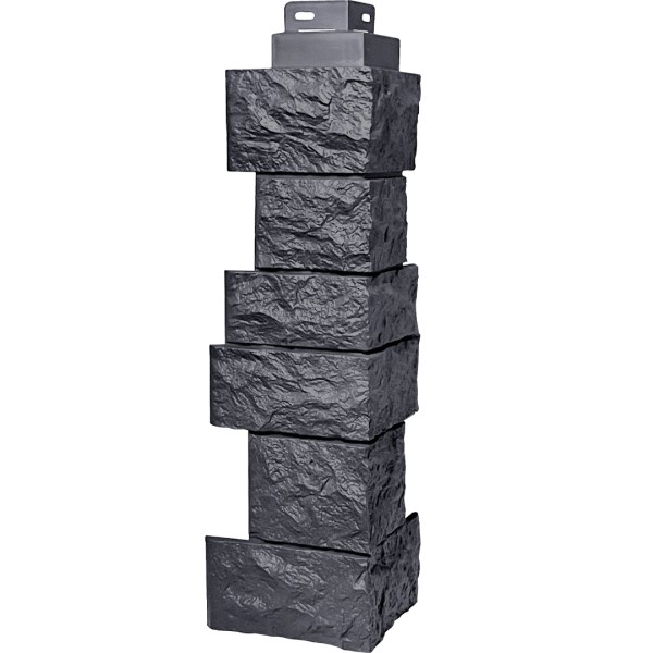 Цокольный сайдинг FineBer – Серия “Дикий камень”, Угол наружный, Асфальт купить в Азове