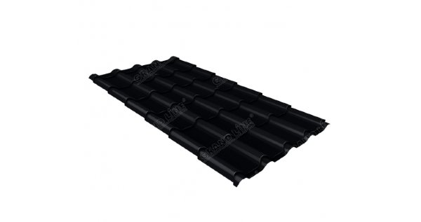 Металлочерепица камея 0,45 Drap RAL 9005 черный купить в Азове