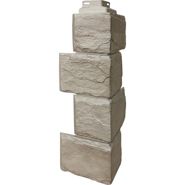 Цокольный сайдинг FineBer – Серия “Камень природный”, Угол наружный Песочный купить в Азове