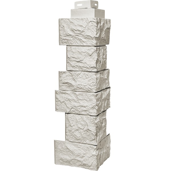 Цокольный сайдинг FineBer – Серия “Дикий камень”, Угол наружный, Жемчуг купить в Азове