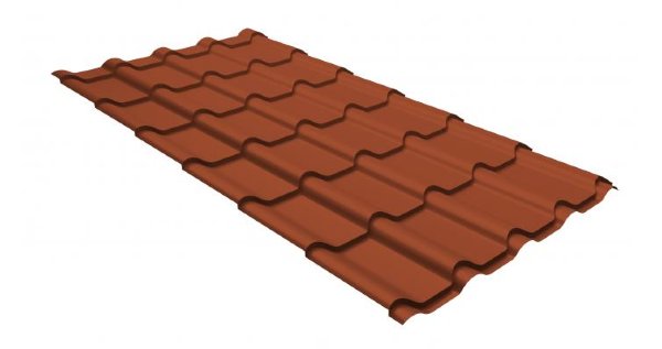 Металлочерепица камея GL 0,5 GreenCoat Pural RR 750 кирпично-красный (RAL 8004 терракота) купить в Азове