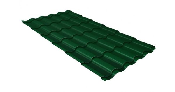 Металлочерепица кредо 0,5 Satin RAL 6005 зеленый мох купить в Азове