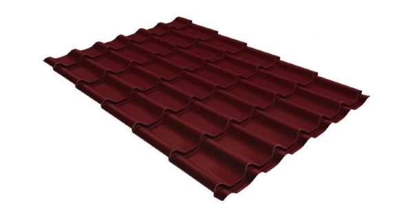 Металлочерепица классик GL 0,5 Velur20 RAL 3005 красное вино купить в Азове