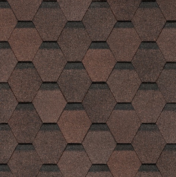 Гибкая черепица Docke, коллекция Шестигранник Коричневый купить в Азове