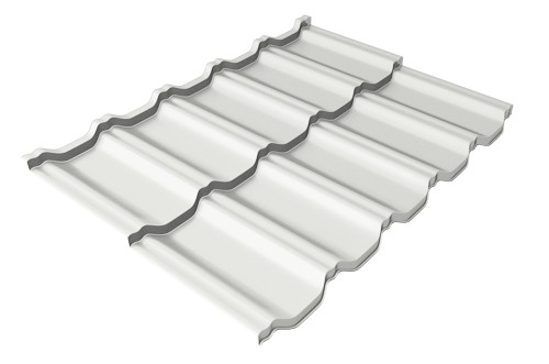 Металлочерепица модульная Квинта Uno Grand Line c 3D резом 0,5 Satin RAL 9003 сигнальный белый купить в Азове