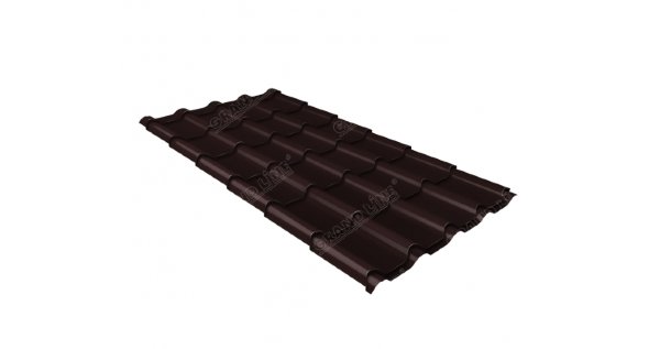 Металлочерепица камея GL 0,5 Quarzit RAL 8017 Metallic купить в Азове