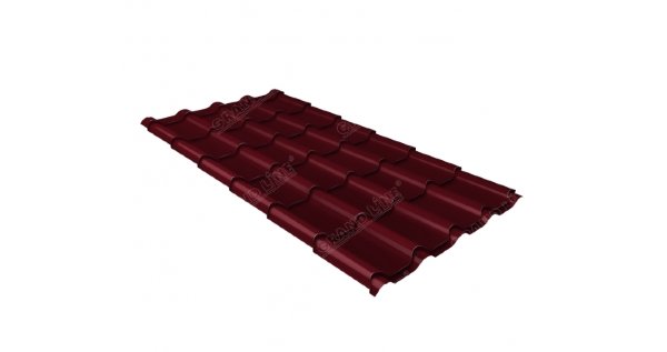 Металлочерепица камея 0,5 Satin RAL 3005 красное вино купить в Азове