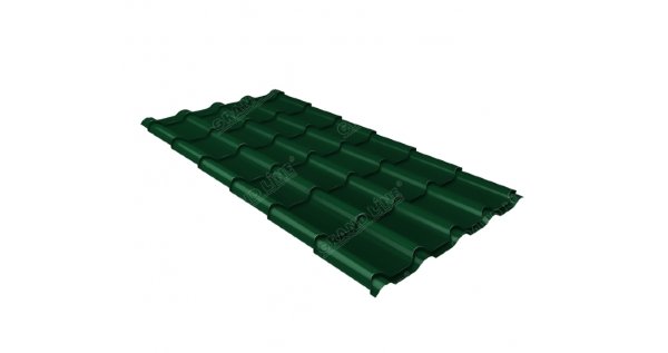 Металлочерепица камея 0,5 Satin RAL 6005 зеленый мох купить в Азове