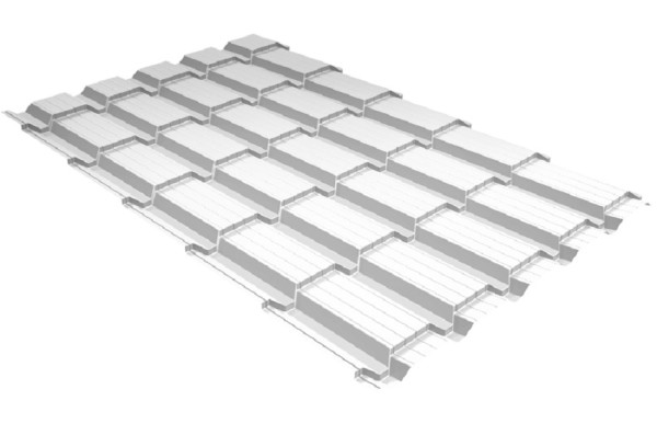 Металлочерепица GL квадро профи 0,5 Satin RAL 9003 сигнальный белый купить в Азове