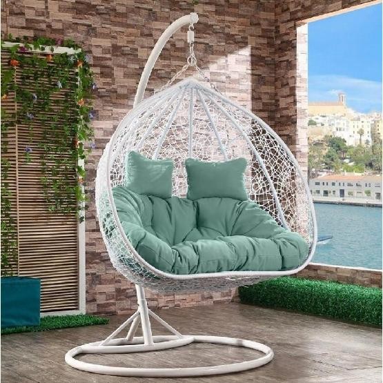 Кресло Подвесное из искусственного ротанга AFM-109A White/Green купить в Азове
