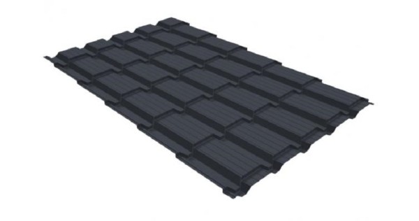 Металлочерепица GL квадро профи 0,5 GreenCoat Pural RR 23 темно-серый (RAL 7024) мокрый асфальт купить в Азове