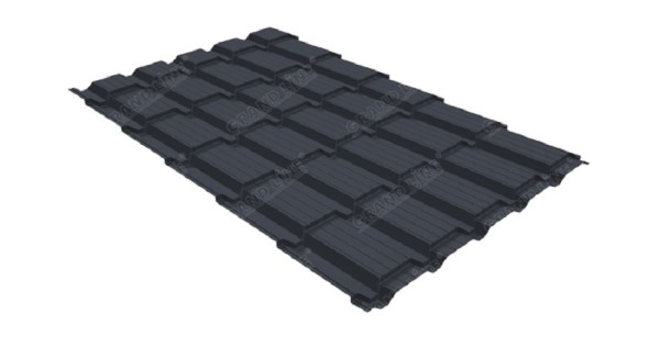 Металлочерепица GL квадро профи 0,5 Satin RAL 7024 мокрый асфальт купить в Азове