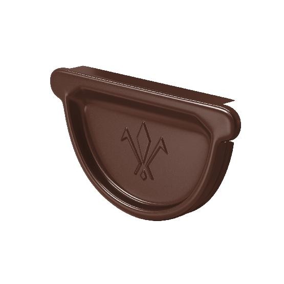 Водосток Aquasistem, система 125x90 - Заглушка универсальная с резиновым уплотнителем RAL 8017 Коричневый купить в Азове